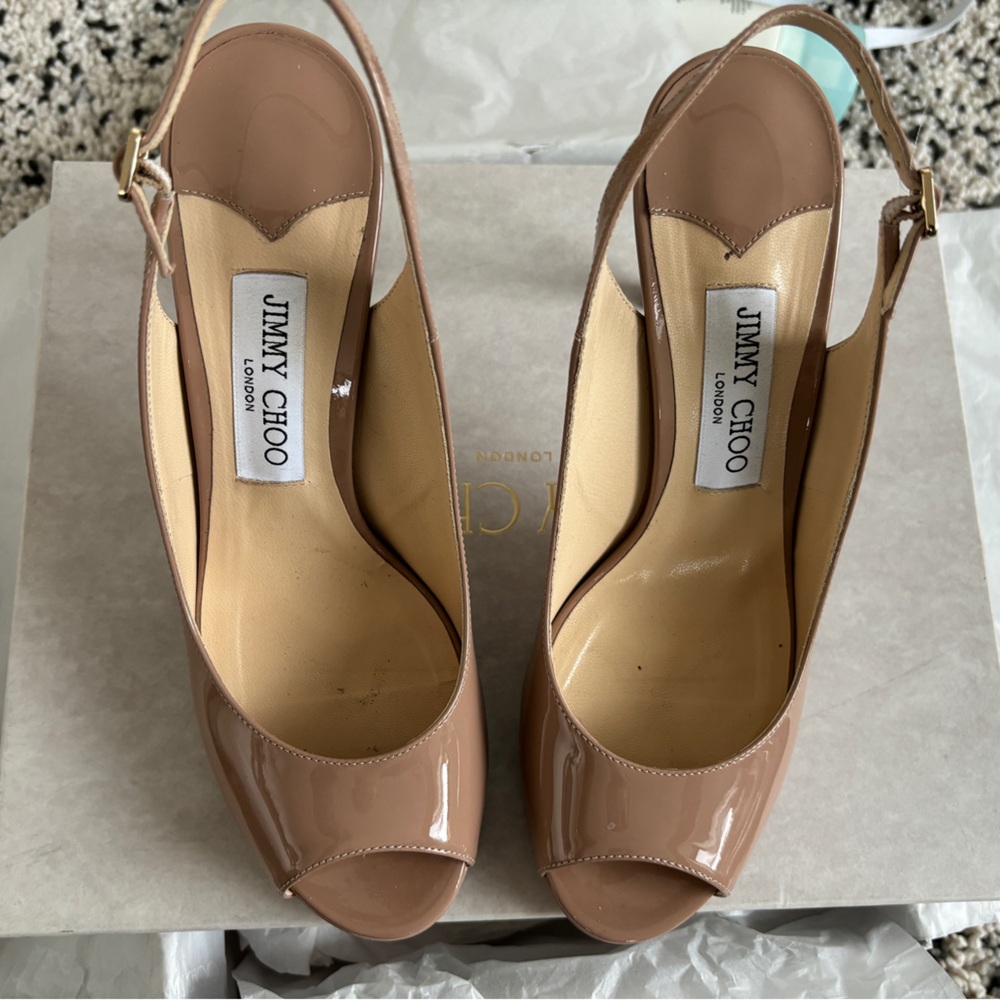 JIMMY CHOO Ballet pink/nude Nova 100 heels 38.5/8.5